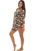 V-NECK BELL SLEEVE TUNIC - CHEVRON PRINT